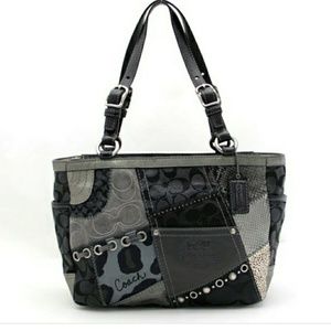 COACH Black Patchwork Gallery Tote